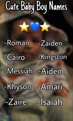 a baby boy names list with three stars