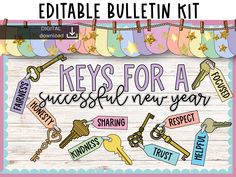 keys for a successful new year clipart bundle