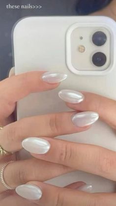 Summer Nail Color, Best Summer Nail Color, White Chrome Nails, Hoco Nails, Nail Color Trends, Trends For 2024, Pearl Nails, Party Nails