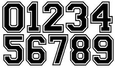 the numbers are black and white, with one large number in each letter on it