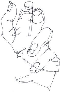 a drawing of two hands holding something in each other's hand with one hand