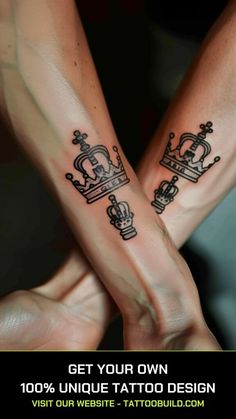 two people with tattoos on their hands and the words get your own 100 % unique tattoo design