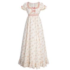 PRICES MAY VARY. Authentic Regency Era Look: It is a floor-length regency dress patterned with pink floral design. The women's regency costume features spoon neck with ruffle trim, empire waist with sewn-in matching pink sash, short puffy sleeve with two layer of lace trim. Cute pink bow on front and sleeve which create a lovely romantic look. Package Included: A floral regency dresses. It is made of cotton, soft and comfortable. Dry clean or gently hand wash, lay flat to dry. Style: Regency era Enola Holmes Corset Dress Teens, Enchanted Giselle Curtain Dress, Pride And Prejudice Dress Patterns, Briar Rose Dress Pattern, Bridgeington Dress, Brigdeton Dresses, Queenie Goldstein Dress, Helen All Creatures Great And Small Dress, Calamity Jane Dress