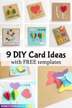 9 diy card ideas with free templates