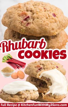 the recipe for rhubarb cookies is shown