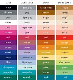 Sh Yn Design: List of colors Hair Color List, Skin Color Chart, Color Groups, Art Nouveau Tattoo, Warm Hair Color, Warm Skin Tone, Cool Skin Tone, Skin Color Palette