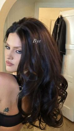 gabbriette Long Dark Hair, Dark Brown Hair, Dream Hair, Aesthetic Hair, Dark Hair, Hair Looks, Hair Goals, Makeup Inspiration, New Hair