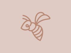 a drawing of a bee on a pink background