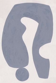 an abstract painting with blue shapes on a white background