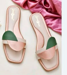 Casual Leather Sandals, Latest Ladies Shoes, Slipper Shoes Women, Female Footwear, Shoes Photography, Beautiful Sandals, Shoes Flats Sandals, Leather Slippers