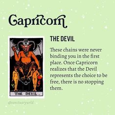 the devil is depicted on a green background with words describing it's origin and meaning