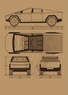 an image of a car with its doors open and the floor plan shown below it