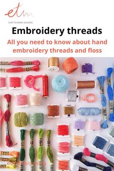 there are many threads and spools on the cover of an article about embroidery