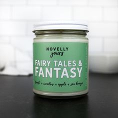 fairy tales and fantasy candle jar on table