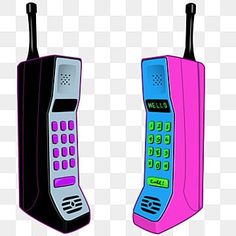 an old cell phone with two different colors on the front, and one in the back