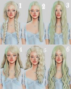 the hairs and hair styles are shown in different ways