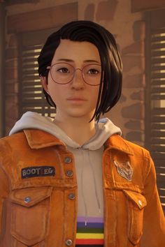 a woman with glasses and a yellow jacket