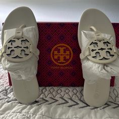 Never Worn, Size Us 6 , Comes With A Tory Burch Sandal Travel Bag Tory Burch Sandal, Tory Burch Flip Flops, Travel Sandals, Logo Flip Flops, Blue Flip Flops, Miller Sandal, Tory Burch Robinson, Tory Burch Sandals, Cute Shoes Heels