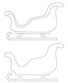 two sleighs are shown in black and white