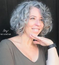 Curly Silver Hair, Low Maintenance Haircut, Natural Wavy Hair, Blending Gray Hair, Low Maintenance Hair, Hairstyles Curly, Hairstyles Over 50, Hair Photo