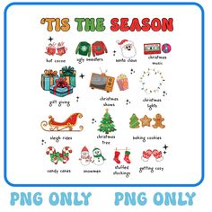 a christmas themed poster with words and pictures