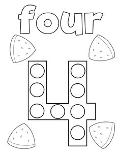 the letter h is for four coloring page with fruits and shapes to color on it