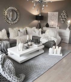 a living room filled with furniture and decor