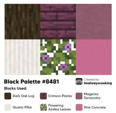 Minecraft Palettes, Minecraft Palette, Technoblade Memorial, Cursed Minecraft, Cottagecore Minecraft