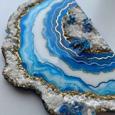 Resin Geode Class Blue Art Painting, Abstract Resin Art, Geode Wall, Agate Art, Resin Art Supplies, Resin Geode, Gold Wall Decor, Blue Geode, Geode Art