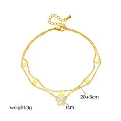 Add a touch of elegance and charm to your everyday ensemble Perfect for any fashion-forward woman, this anklet combines durability with a delicate aesthetic, making it an ideal accessory for both casual outings and special occasions. Product Features Material: High-quality 316L Stainless Steel Design: Unique 2-layer design with charming butterfly charms Length: Adjustable 20+5cm chain for a perfect fit Color: Versatile metallic hue that complements any outfit Benefits Our Double-Layer Butterfly Trendy Style Fashion, Butterfly Anklet, Anklets For Women, Leg Chain, Girl Trends, Zhejiang China, Layered Chains, Party Style, Steel Design