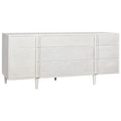 a white dresser with three drawers and two legs on it's side, against a white background