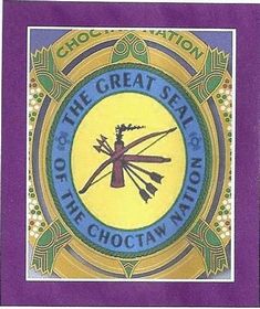 the great sati of the choctan nation is shown in purple and yellow