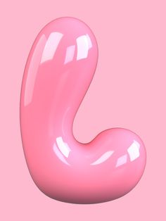 a pink object is in the shape of a large, curved object on a pink background