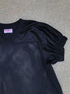 BLACK FRIDAY 35% OFF Vintage Riddell Black Mesh Athletic Football Jersey Tee Tshirt Black Stretch Mesh Top With Mesh Sleeves, Black Mesh Top With Edgy Style, Edgy Black Sheer Top, Edgy Black Stretch T-shirt, Edgy Black Top With Mesh Sleeves, Black Edgy Top With Mesh Sleeves, Black Stretch Edgy T-shirt, Black Tops With Mesh Sleeves In Edgy Style, Black Mesh Top With Stretch