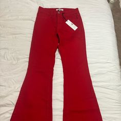 Womens O2 Red Denim Flared Size 24. Bottoms Have Been Cut Though. I Can Get You Length If Interested. Probably Fits Like A Short Length Red Mid-rise Flare Jeans In Denim, Red High Waist Cotton Jeans, Red Denim Flare Jeans For Spring, High Rise Red Jeans For Spring, Red High Waist Flare Jeans For Spring, Spring Red Denim Flare Jeans, Red High Rise Jeans For Spring, Red High-rise Jeans For Spring, Casual Red High Rise Flare Jeans