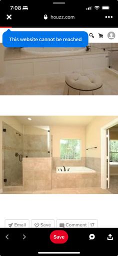 two screenshots showing the same bathroom and bathtub