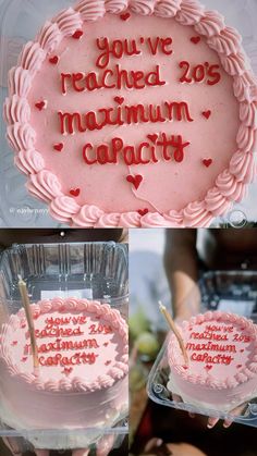 two cakes with the words you've reached 205 maximum capacity on top and bottom