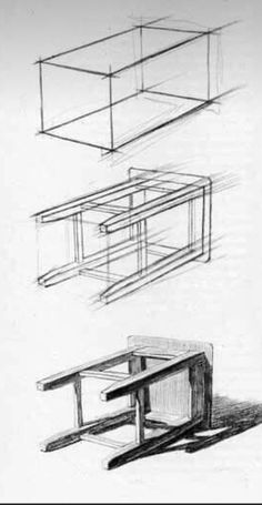 1pt Perspective Drawings, Perspective Drawing Object, Man Made Objects Drawings, How To Draw Furniture, How To Draw Objects, Object Drawing Simple, Object To Draw, Draw Furniture, Object Drawings