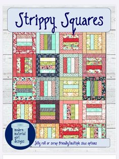 the book cover for strippy squares