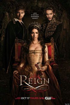 the poster for reign starring actors in period costumes