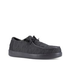 Volcom-Chill Composite Toe Work Slip-On- Women's Enjoy comfort and security in the Chill work sneaker from Volcom. This slip-on features Astm F2413/Astm F3445 ratings, a composite safety toe, slip-resistant Grip Styk Stone-Themed outsoles, and Soft Landing cushioning in the insoles for a well-rounded fit. Work Sneakers, Easy Street, Slip On, Composition, Stone, Sneakers, Black