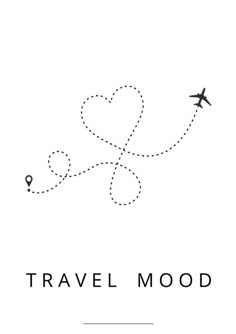 an airplane is flying in the sky and it says travel mood