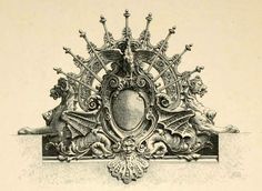 an ornately designed coat of arms and shield