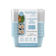 Bentgo Prep makes it easy and convenient to plan weekly snacks for the entire family. Each set includes 10 double compartment snack trays with 10 custom-fit lids that help seal in freshness when storing snacks in the refrigerator or taking them on the go. Reuse up to 10 times to meal prep healthy and delicious snacks that stay fresh all week. Reusable up to 10x, our snack prep containers are BPA-Free and easy to clean, freeze, microwave, and serve to save you time in the kitchen. Each set includes 10 lids and 10 containers. Thats enough to pack a work week of snacks for two people or multiple snacks for one. Fits into most bags for on-the-go healthy snacks. Lightweight and portable enough to take them with you to work, school, the gym, or traveling. Each snack container has the volume embo Modern Lunch Boxes, Newborn Necessities, Snack Trays, Snack Prep, Smoothie Healthy, Single Dad, Snack Containers, School Lunch Box, Meal Prep Containers