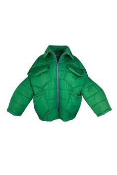 Unisex quilted jacket "Lupinus Green" features a round shoulder and oversized fit for a relaxed, comfortable feel. It's made from lightweight, wrinkle-free polyester and has large pockets, windproof, and water repellent properties. The soft, bold shape makes it a statement piece, and the hypoallergenic synthetic padding adds warmth without compromising style.Size Guide:ONE SIZE (fits to XS-XL)Collar - 51 cmWides middle line - 170 cmBottom line - 140 cmSleeve ends - 57 cmLength from the neckline Green Jacket, Quilted Jacket, Repellent, Water Repellent, Statement Pieces, Turn Ons, Water, Green, Fabric