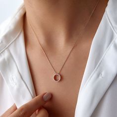 Our modern, and elegant diamond circle necklaces. ★ Necklace Features• Gold Kt: 14K/18K Gold - Crafted according to preference• Available Gold Colors: Yellow Gold, White Gold, Rose Gold• Total Diamond Carat: 0.16 carat• Diamond color: G color VS2/SI1 quality• We only work with real natural diamonds• We offer a certificate with each necklace for the authenticity of the diamonds.�• Circle Diameter: 10.6 mm / 0.42 Inches Diamond Stacking Rings Engagement, Circle Necklaces, Diamond Circle Necklace, Open Circle Necklace, Diamond Huggies, Diamond Stacking Rings, Circle Diamond, Gold Colors, Gold Ring Stack