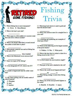 the fishing trivia is an excellent way to help students learn how to catch fish