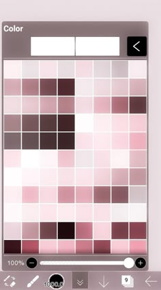 the color picker app is displayed on an iphone screen, displaying different shades of pink and brown