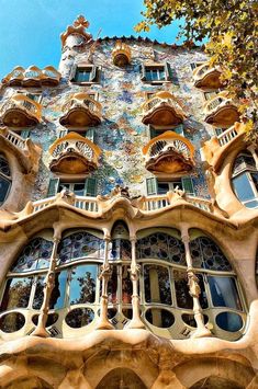 an ornate building with many windows and balconies