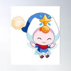 a cartoon character with a star on his head